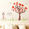 Red Heart Love Tree Wall Stickers